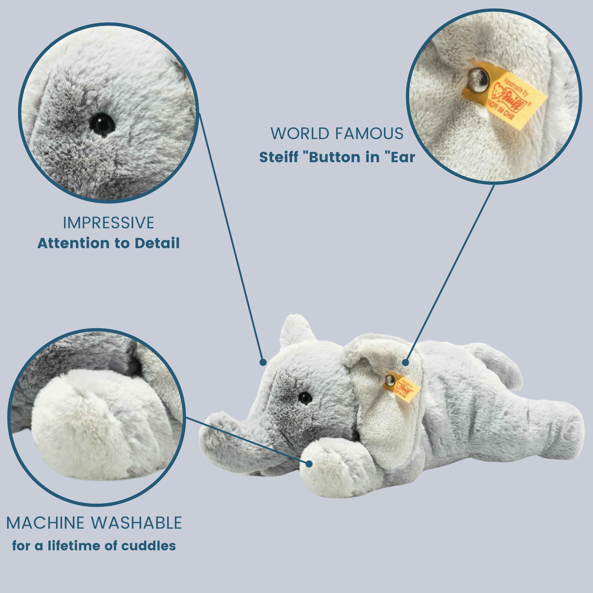 Amazon.com: Steiff Wild Animals Elna Elephant Plush Stuffed Animal